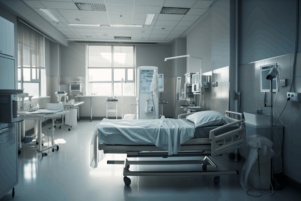 Modern ICU ward with advanced medical equipment and patient bed in Chennai hospital